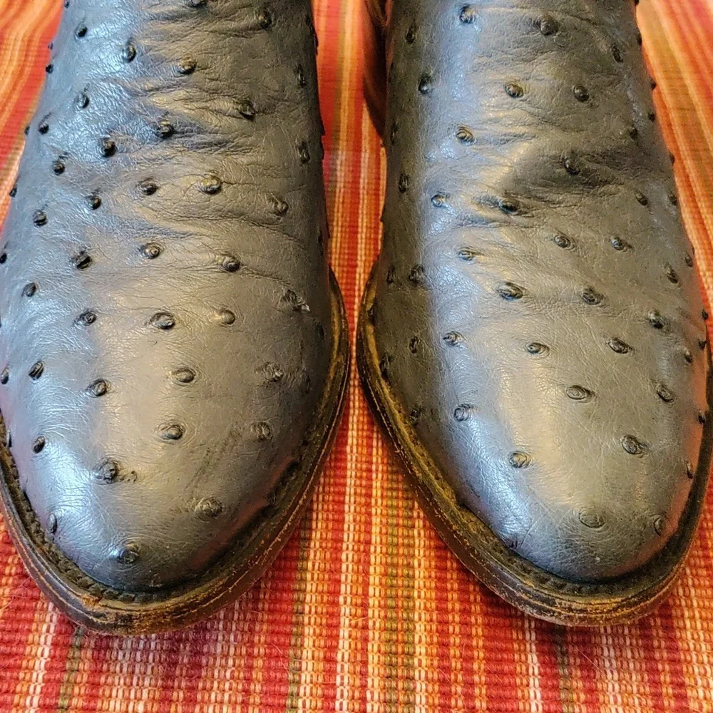 Dan Post Full Quill Blue Ostrich 9D boots - Picture 5 of 8